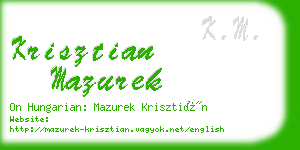 krisztian mazurek business card